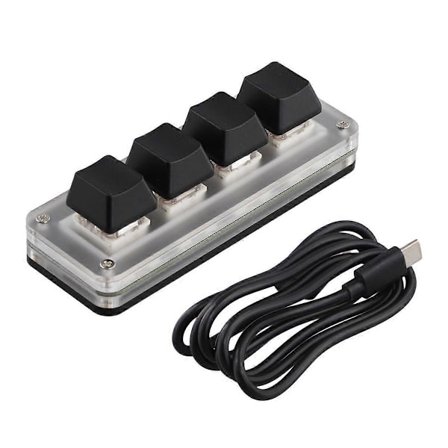 USB-ohjelmointi Makro Mukautettu Näppäimistö RGB 4 Näppäintä Nuppi Peli Mekaaninen Hot Swap Näppäimistö Valokuville