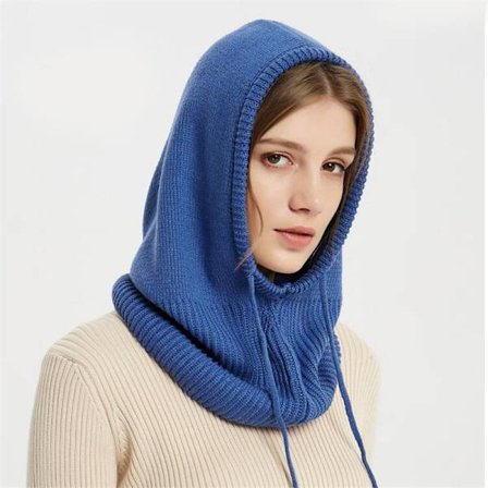 Vinterluer kompatible Dame Balaclava Strikket Beanie Lue Strikket Hette Balaclava