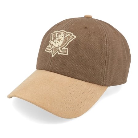 Mitchell & Ness - NHL Marron unconstructed Casquette - Anaheim Ducks Lux Chain Vintage Brown/Tan Dad Cap @ Hatstore