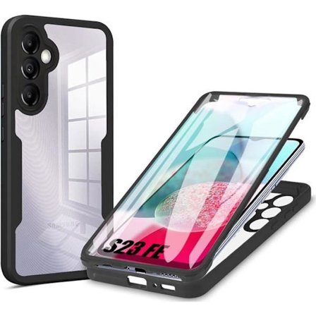 Beskyttelsescover til Samsung Galaxy S23 FE Stødabsorberende 360° Sort Semi-hård