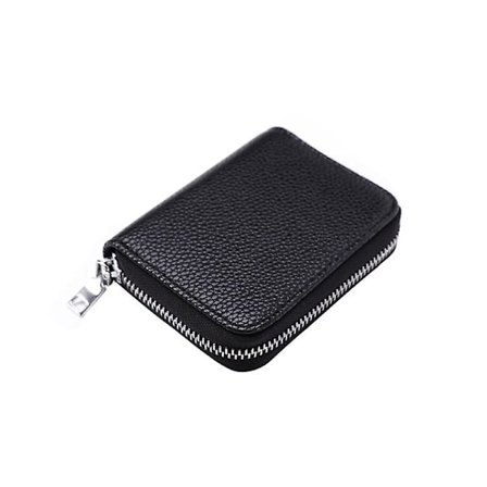Pengepung til mænd i læder med metal RFID-blokering - Slank kreditkortpung