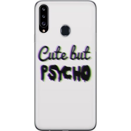 Kompatibel Mobilcover til Samsung Galaxy A20s Rainbow-farvet legetøjsfigur med et glad ansigt og farverige cirkler i en legesyg studieillustration