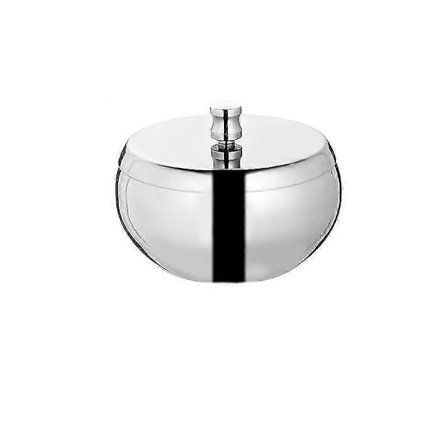 Askkopp i rostfritt stål för utomhusbruk med lock (Silver Stor) 1 styck