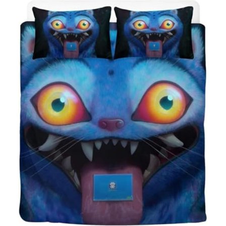 Anime Demon Hunters -vuodevaatteet 135 x 200, lasten tyttöjen yksinkertainen pussilakana tyynyliina 80 x 80 vetoketju (a, v, 200 x 200 cm + 80 x 80 cm