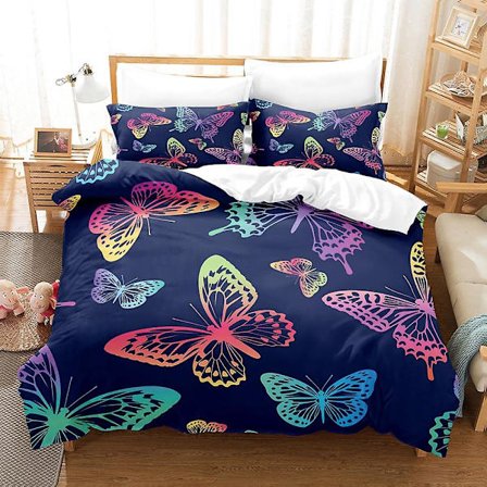 But08 Butterfly Cover Printed Sängkläder Set Påslakan Quilt Cover Örngott Barn Present
