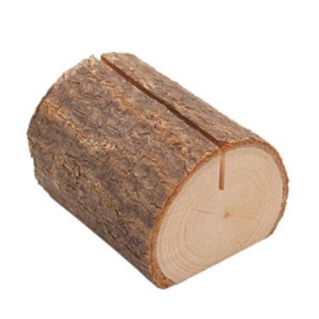 Rustikk tre bordkortholder bordnummer stativ navnekort Fotoklemme for bryllupsfest