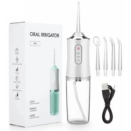Dental Water Flosser Spotlight – Profesjonell og Bærbar Munnstykkespyler for Friskere Hvitere Tenner Hvit Hvit