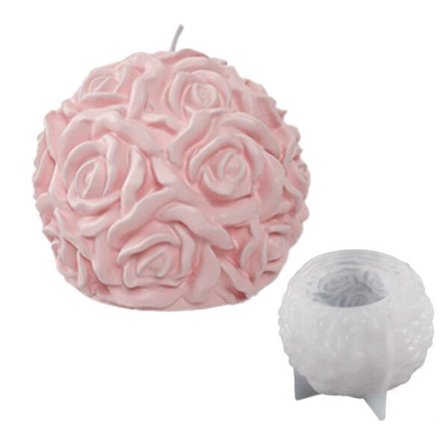 Silikon Ljusform DIY Stearinljus Rund Ros