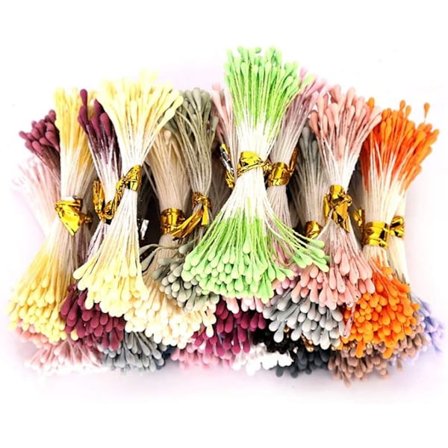 1800 kpl Kukan Heteitä, Kuivattuja Kukkien Heteitä, Satunnaisen Värin Hete Tarvike Koristeluun Kukkien Valmistukseen Askarteluun Kakun Koristeluun