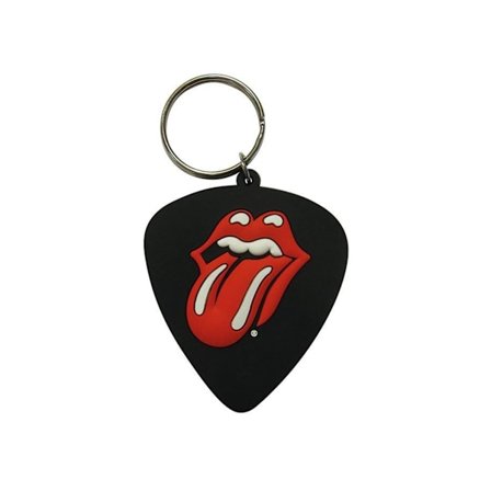 The Rolling Stones Plectrum Gummiring Nyckelring One Size Svart/Röd
