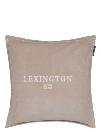 Lexington Home Logo Organic Cotton Velvet Pillow Cover - Beige - 50X50