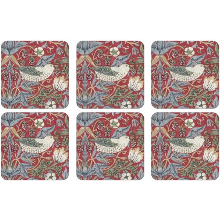 Spode ”Strawberry Thief”-lasinalunen, punainen