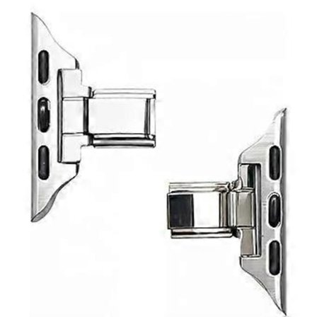 Rostfritt stålkoppling för Apple Watch, kompatibel med italienskt charmarmband (Silver 38-41)