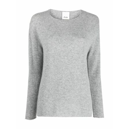Allude, Round-neck Knitwear Grijs, Dames, Maat:L