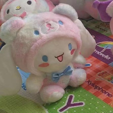 Kawaii Sanrio plysj leker utstoppede dukke kreativ søt Kuromi Melody Cinnamoroll utstoppede leker for barn jenter gave dekorasjon [DB]