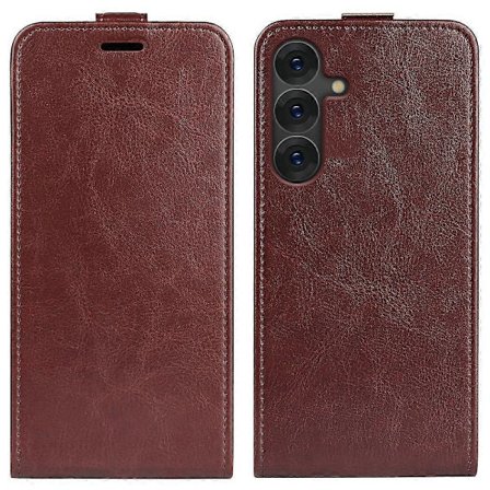 Til Samsung Galaxy S25+ Etui med Kortlomme Vertikal Flip Læder Telefoncover - Sort_tfrf