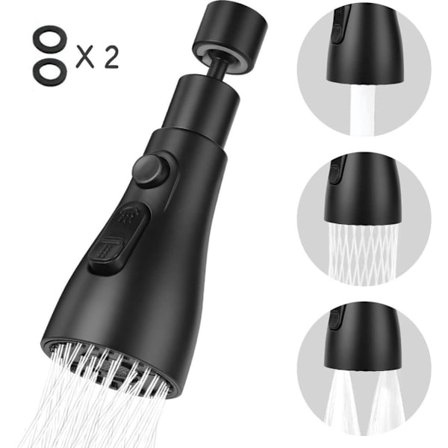 Hanevedhæng - 360 Graders Rotation - Køkkenhane G1 2 - 3 Positioner - Hanehoved - Opvask - Køkkenhane - Vandbesparende - Fleksibel Hane