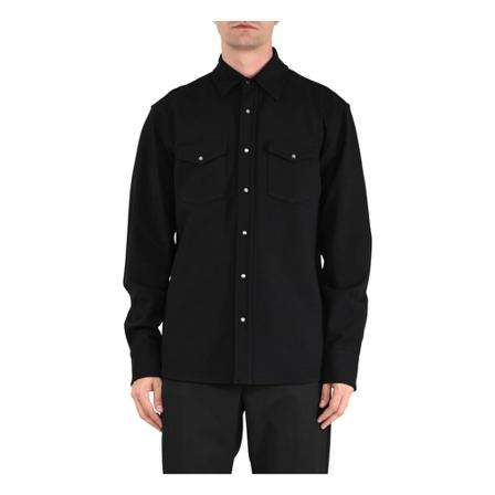 Mauro Grifoni Grifoni Texan shirt in milan point Sort, Herre Skjorter