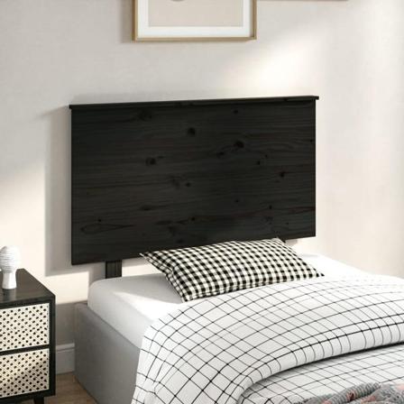 Vidaxl Sänggavel Svart 94x6x82,5 Cm Massiv Furu Svart