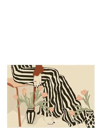 Poster & Frame Affordable Art Prints X Sannel Larson - Tulips By My Feet - Beige - 50X70CM