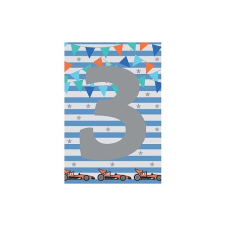 Dobbelt børnekort med tal, 3 år - Spar