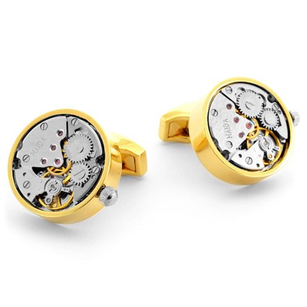 Gold-Tone Mechanical Cufflinks for Men