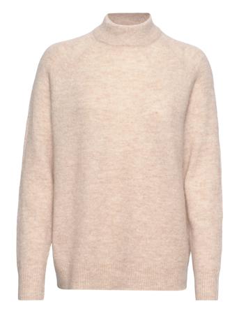 Slflulu Ls Knit High Neck B Pulllover Beige Selected Femme
