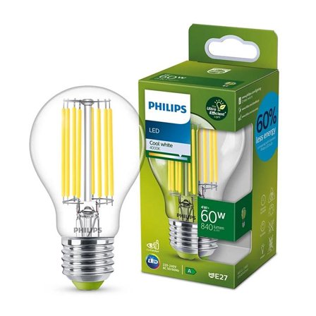 Philips Ultraeffektiv LED Lyspære E27 4W 4000K