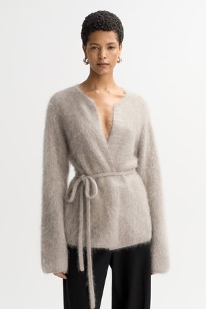 Soft Goat - Brushed cardigan - Women cashmere sweater - XS - Greige