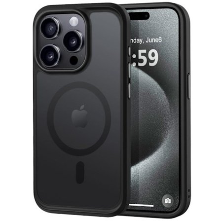 iPhone 15 Pro Matt Svart Magsafe Skal