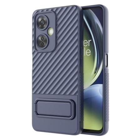 SKALO OnePlus Nord CE 3 Lite 5G Twill 2.0 TPU-kuori telineellä - Dark blue
