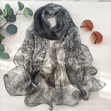 Halsdukar för kvinnor Lätta Fashion Halsdukar Tryck Blommönster Scarf Shawl Wraps, W44