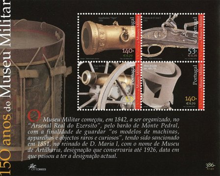 Portugal - Militærmuseum - Postfrisk miniark