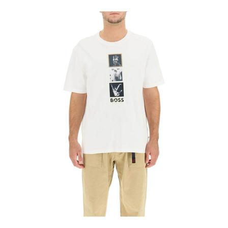 Hugo Boss - T-shirts - Vit - Herr - Storlek: L, Herr, Storlek: L