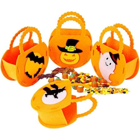 Halloween Non-Woven Tasker, Halloween Godtepose Tasker, Halloween Slik Tasker med Håndtag Genanvendelig Halloween Godtepose til Trick or Treat Børn 