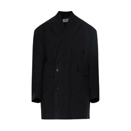 Balenciaga Linen Jas , Zwart , Dames , Maat: S Parka Jassen