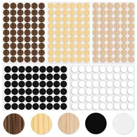 270 dekorative vandtætte skruehuls-klistermærker, der skjuler møbler, vægskabe og reparationsskabe; klistermærker med skruetekstur.