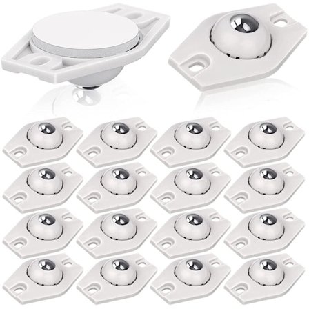 24 st självhäftande hjul Mini fasta hjul Caster lådor Caster små Caster klistra in klibbigt hjul Caster vit