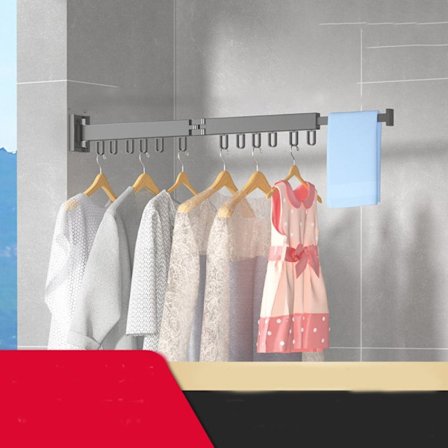 Sammenleggbar Kleshenger Sammenleggbar Klesstang GRÅ 2 STANG