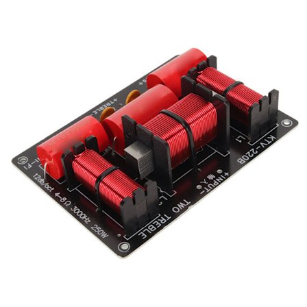 3-veis delefilter Profesjonell PCB Diskant Bass Frekvensdeler for KTV Høyttalere 250W