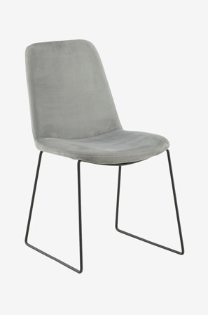 Venture Home - Spisebordsstol Muce Velour, 2-pak - Grå - Stole - Fra Homeroom