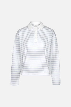 CAMILLA PIHL - Elmer Polo Shirt - Light Blue Stripe - L