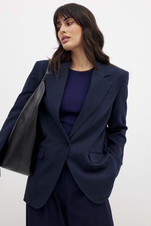 NA-KD Oversized One Button Blazer - Skræddersyet blazer - Blå - EU 32