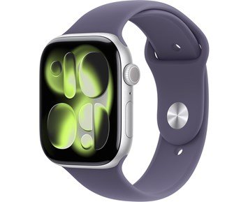Watch Series 11 GPS 46mm Silver Aluminium Case with Purple Fog Sport Band - M/L - Apple Watch Series 11 – 46mm M/L