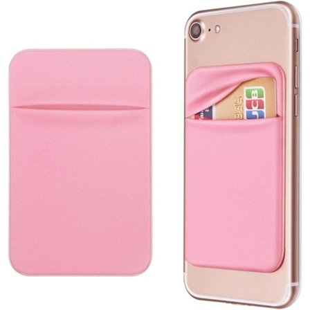 Mobiltelefon Lomme Selvklæbende Kortholder Stick On Wallet Etui med Klæbende Kortholder ID Kreditkort Bankkort Holder til 2 Pakke (Pink)