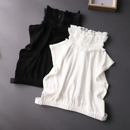 Ruffle Stand Lace Fake Collar Shirt White Knitted False Collars Woman Detachable Collar Shirt Top Collars Decor Half Shirt