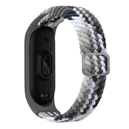 Xiaomi Mi Band 7 / 6 / 5 elastisk nylon-urrem - Farverig Sort Black