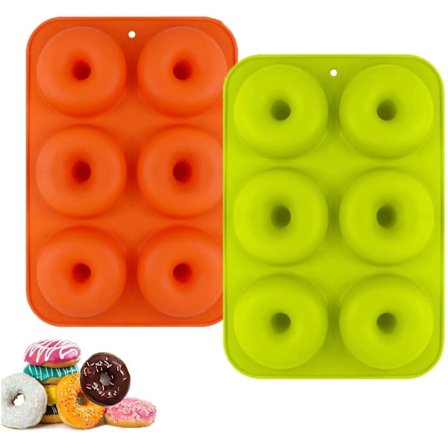 Silikon Donut Form, Set med 2 Silikon Donut Bakform, Non-stick Silikon Form-Diskmaskin, Ugn, Mikrovågsugn, Frys