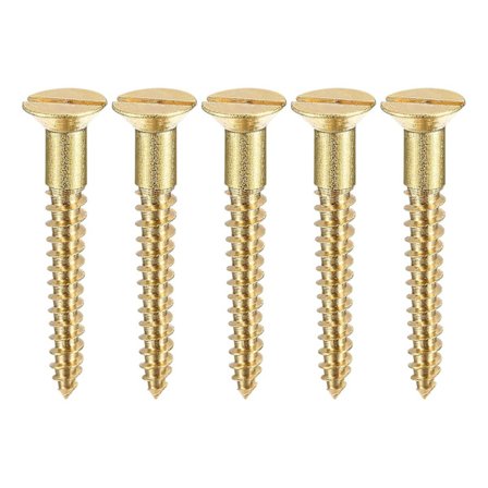 100 stk M4 X 40mm Flat Head Slotted Messing Treskruer