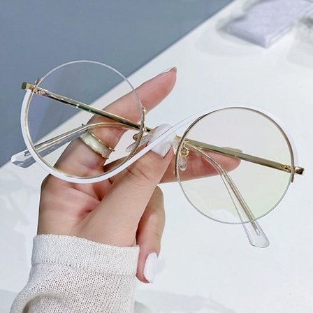 Anti-Blå Lys Briller Runde Briller HVID